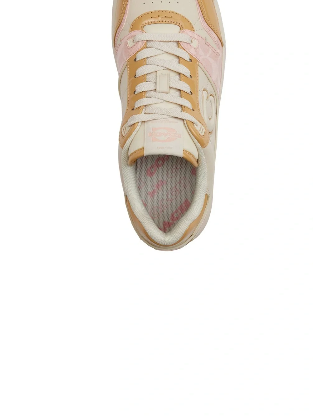 Coach Women's Low-Top Sneaker — Cream, Tan & Pink